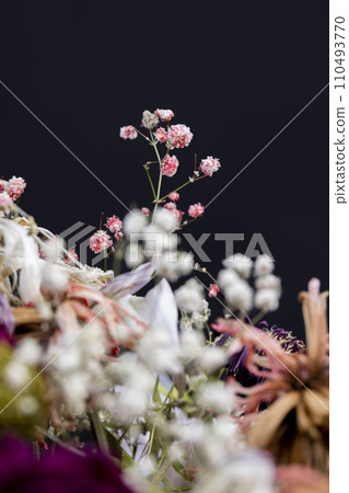 A combined bouquet of different types of flowers in close-up A combined bouquet of different types of flowers in close-up 110493770