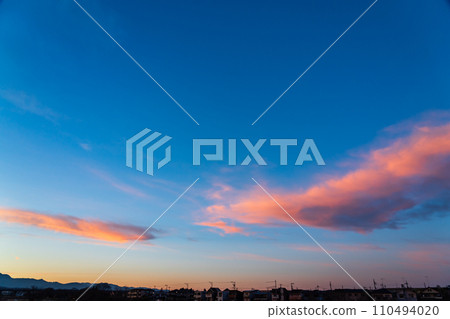 冬天的夕陽紅艷麗 110494020