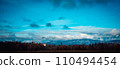 Autumn view of the Pyrenean mountains in Poland concept photo. Beautiful Polish countryside church. 110494454