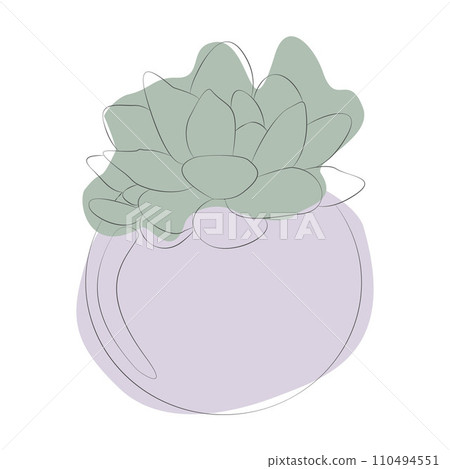 Outline Vector Succulent in Flower pot. Isolated Line art Illustration of Plant with Abstract Color Spots on background. Modern minimalist style, Boho Botany Wall Decor Design element for Card, Poster Outline Vector Succulent in Flower pot. Isolated Line art Illustration of Plant with Abstract Color Spots on background. Modern minimalist style, Boho Botany Wall Decor Design element for Card, Poster 110494551