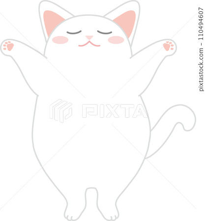 Dancing cat_Valentine_Banzai white cat 110494607