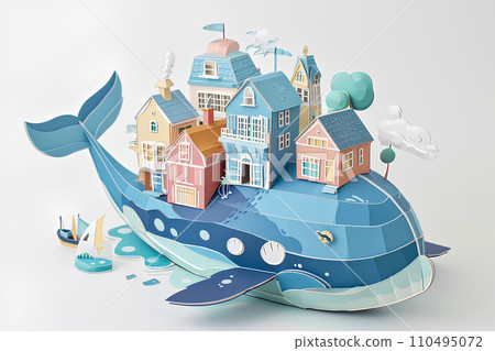 Building a city on the back of a whale 110495072