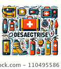 Illustration set to take with you during disasters and outdoors 110495586