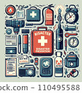 Illustration set to take with you during disasters and outdoors 110495588