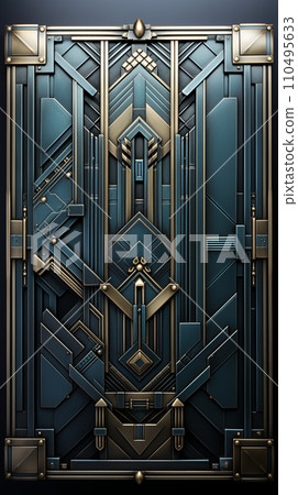 Geometric metal panel AI image 110495633