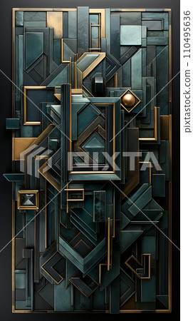 幾何金屬面板AI影像 110495636