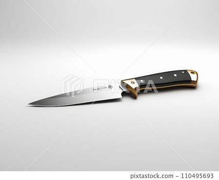 steel kitchen knife, isolated on white 110495693