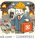 Illustration of saving lives with disaster items 110495921