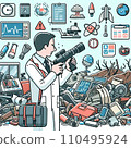 Illustration of saving lives with disaster items 110495924