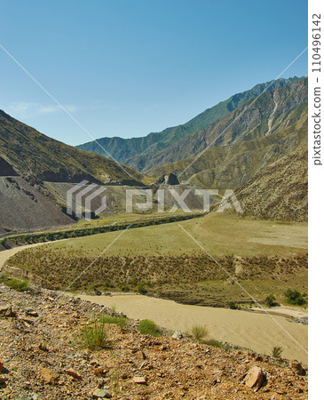 New North-South route, Kyrgyzstan. New North-South route, Kyrgyzstan. 110496142