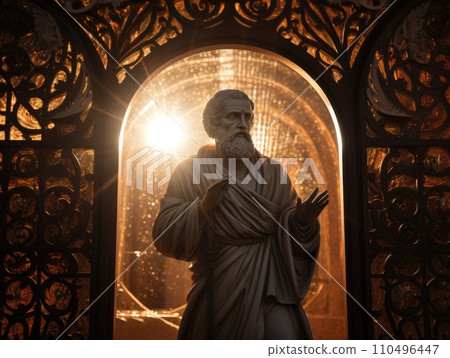 AI-generated content. Apostle Peter at the gates of heaven. AI 110496447