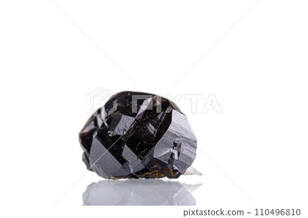macro mineral stone Loparite- (Ce) on a white background macro mineral stone Loparite- (Ce) on a white background 110496810