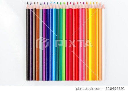 macro multicolored pencils on a white background macro multicolored pencils on a white background 110496891