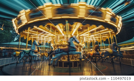 Carnival Games Under Glowing Lights with copy space 110497019