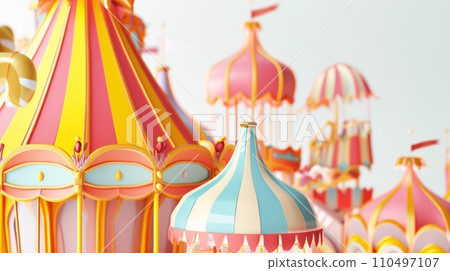 Whimsical Carnival Architecture with copy space 110497107