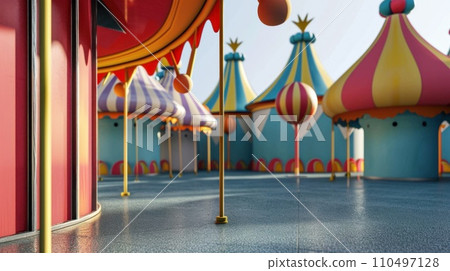 Whimsical Carnival Architecture with copy space 110497128