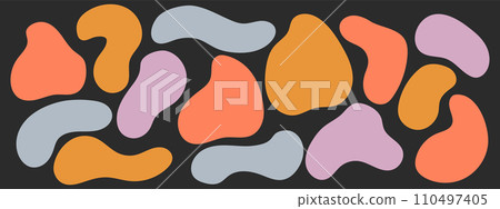 Set of simple abstract freeform shapes. Doodle design elements. Set of simple abstract freeform shapes. Doodle design elements. 110497405