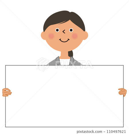 Woman in suit with whiteboard 110497621