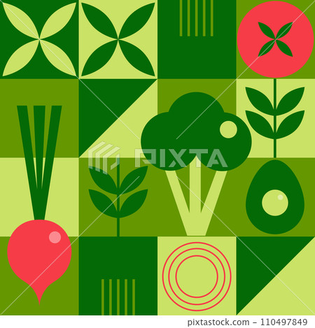 Organic food geometric pattern_08 110497849