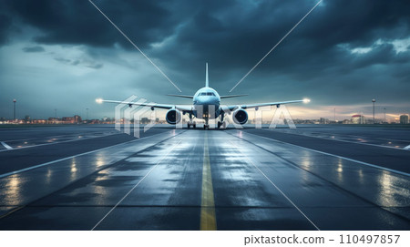 飛機降落在機場 110497857