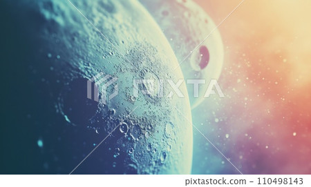 AI-generated content. A close up of the moon and a planet in space, AI AI-generated content. A close up of the moon and a planet in space, AI 110498143