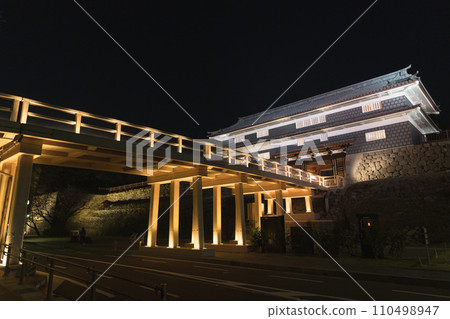 Kanazawa Castle Illuminated Nezutamon Bridge and Nezutamon Gate Kanazawa Castle Illuminated Nezutamon Bridge and Nezutamon Gate 110498947