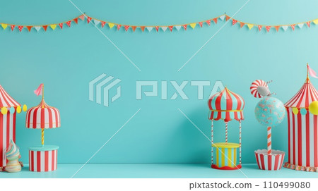 Whimsical Carnival Architecture with copy space 110499080