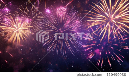 Fireworks Finale Over Blooms Fireworks Finale Over Blooms 110499088