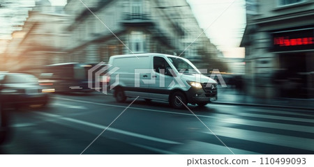 auto courier van in city auto courier van in city 110499093