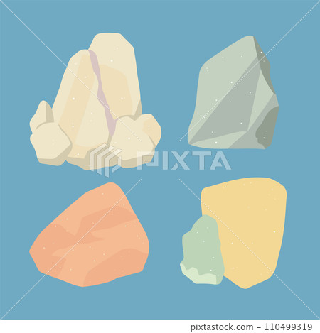 Collection of cartoon rocks and stones of different shapes and colors. Geology theme and natural elements set. Vector illustration of rocks and boulders. Earth science and environment vector Collection of cartoon rocks and stones of different shapes and colors. Geology theme and natural elements set. Vector illustration of rocks and boulders. Earth science and environment vector 110499319