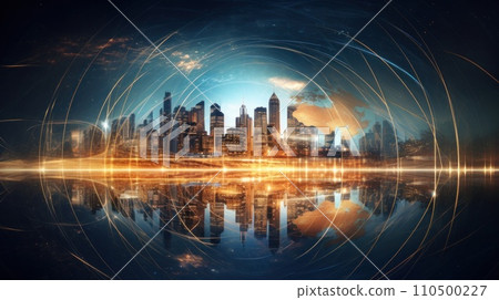 an image of an earth with graphs behind it 110500227
