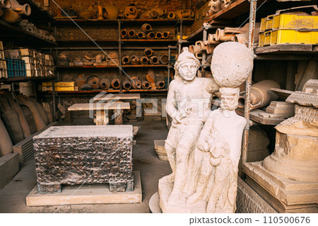 Pompeii, Italy. Artifacts In Granary Of Pompeii Forum 110500676
