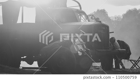 German Military Ammunition. German Vehicle Truck Opel Blitz And German Infantry Cart Or Handcart Infanteriekarren If8 Of World War Ww Ii. Black And White . German World War Ii Automotive German Military Ammunition. German Vehicle Truck Opel Blitz And German Infantry Cart Or Handcart Infanteriekarren If8 Of World War Ww Ii. Black And White . German World War Ii Automotive 110500759