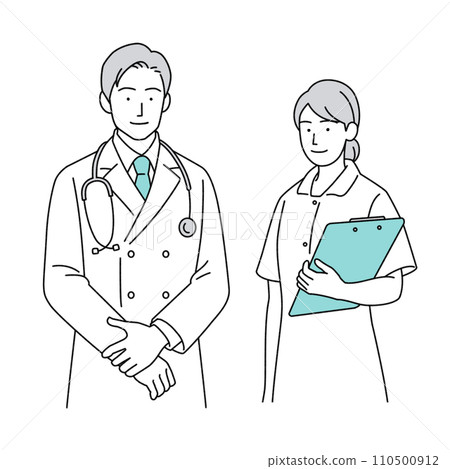 Doctor and nurse character illustration 110500912