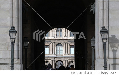Archway to the Louvre courtyards. 110501287