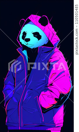 Hand drawn cartoon handsome panda illustration Hand drawn cartoon handsome panda illustration 110501485