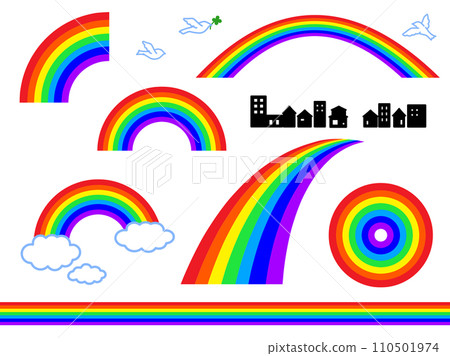 Colorful rainbow illustration set 110501974