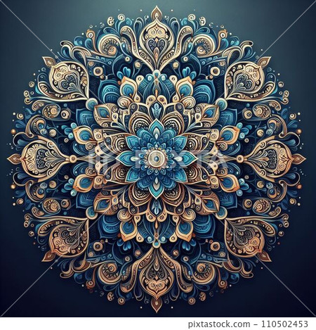 Golden rose and gold flower pattern and pearl decoration illustration Golden rose and gold flower pattern and pearl decoration illustration 110502453