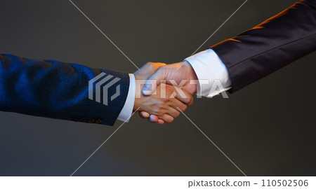 Man in suit shake hand as hello in office closeup Man in suit shake hand as hello in office closeup 110502506