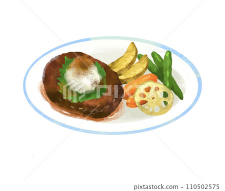 Japanese style hamburger illustration restaurant 110502575