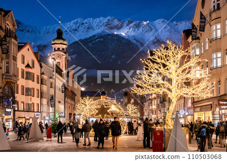 Austria, Innsbruck, Maria Theresa Street Christmas Market Austria, Innsbruck, Maria Theresa Street Christmas Market 110503068