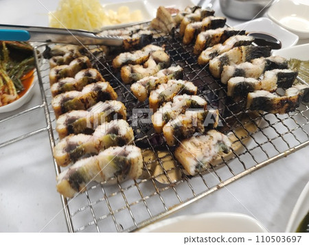 Korean food. Charcoal grilled eel 110503697