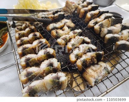 Korean food. Charcoal grilled eel Korean food. Charcoal grilled eel 110503699