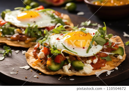Breakfast Tostadas with egg 110504672