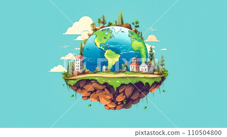 Earth, a lush oasis, A celebration of greenery and trees 110504800