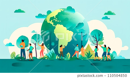Natures champions, People amid green landscapes 110504850