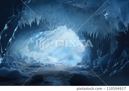 A cave with ice and wate A cave with ice and wate 110504917