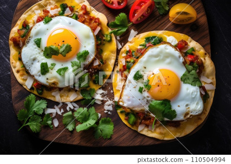 Breakfast Tostadas with egg Breakfast Tostadas with egg 110504994