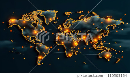 World map in neon light 110505164