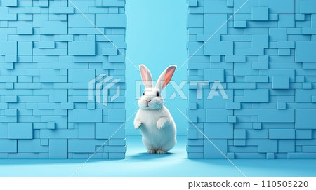 A playful Easter bunny colored paper background A playful Easter bunny colored paper background 110505220